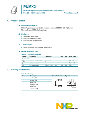 PUMX2 Datasheet PDF NXP Semiconductors.