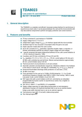 TDA8023 Datasheet PDF NXP Semiconductors.