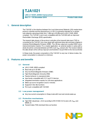 TJA1021T Datasheet PDF NXP Semiconductors.