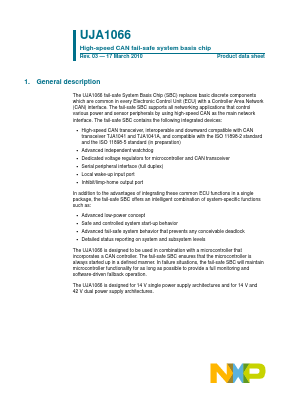 UJA1066TW Datasheet PDF NXP Semiconductors.