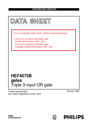 HEF4075BT,653 Datasheet PDF NXP Semiconductors.