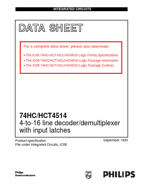 74HCT4514D,652 Datasheet PDF NXP Semiconductors.