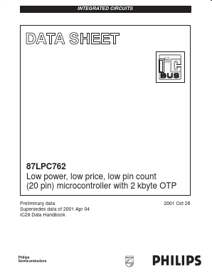 87LPC762 Datasheet PDF NXP Semiconductors.