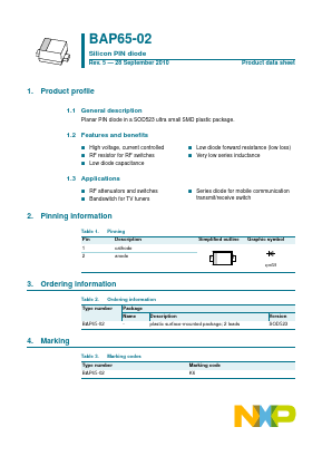 BAP65-02,135 Datasheet PDF NXP Semiconductors.