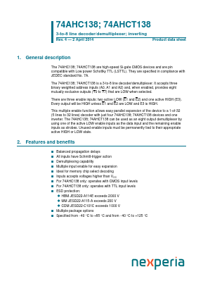 74AHC138 Datasheet PDF NXP Semiconductors.