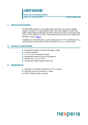 HEF4050B Datasheet PDF NXP Semiconductors.