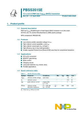 PBSS3515E,135 Datasheet PDF NXP Semiconductors.