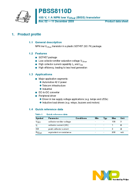 PBSS8110D Datasheet PDF NXP Semiconductors.