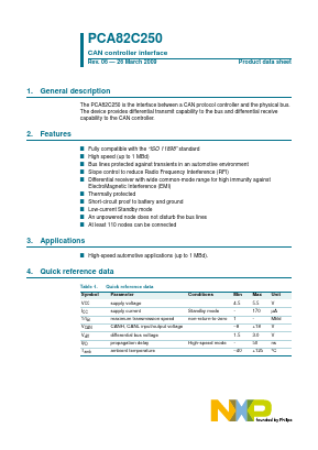 PCA82C250 Datasheet PDF NXP Semiconductors.