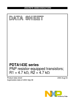 PDTA143E Datasheet PDF NXP Semiconductors.
