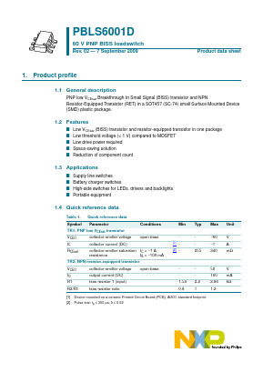 PBLS6001D,125 Datasheet PDF NXP Semiconductors.