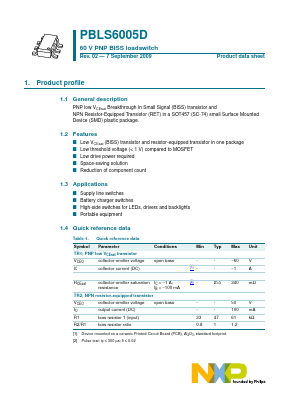 PBLS6005D Datasheet PDF NXP Semiconductors.