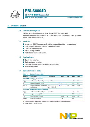 PBLS6004D,115 Datasheet PDF NXP Semiconductors.