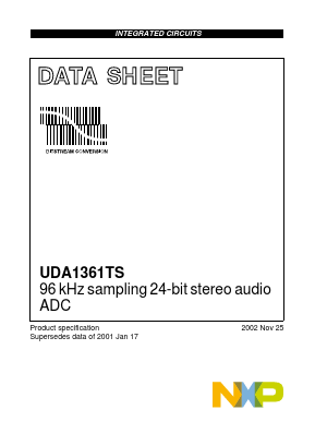 UDA1361TS Datasheet PDF NXP Semiconductors.