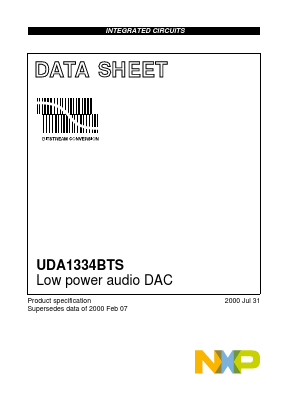 UDA1334BTS/N2,112 Datasheet PDF NXP Semiconductors.