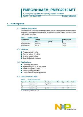 PMEG2010AEH,115 Datasheet PDF NXP Semiconductors.