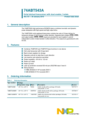 74ABT543AD Datasheet PDF NXP Semiconductors.