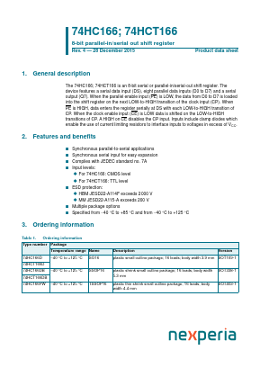 74HC166PW Datasheet PDF NXP Semiconductors.