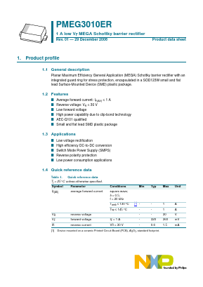 PMEG3010ER,115 Datasheet PDF NXP Semiconductors.