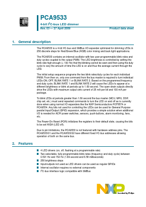 P9533/1 Datasheet PDF NXP Semiconductors.