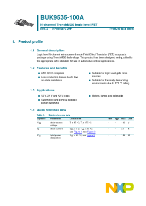 BUK9535-100A,127 Datasheet PDF NXP Semiconductors.