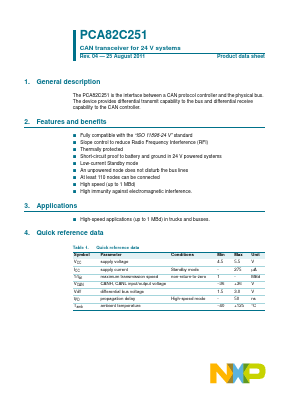 PCA82C251T/YM118 Datasheet PDF NXP Semiconductors.