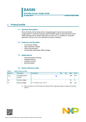 BAS86 Datasheet PDF NXP Semiconductors.