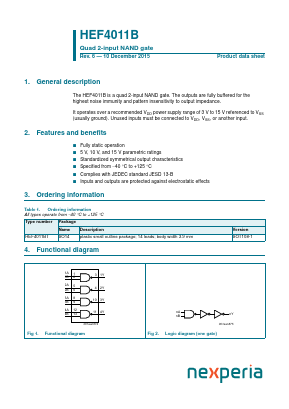 HEF4011B Datasheet PDF NXP Semiconductors.