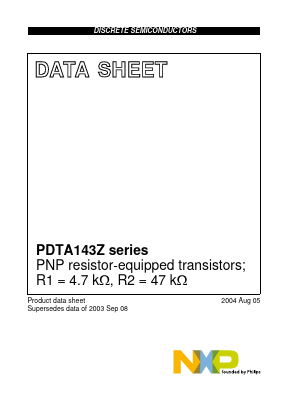PDTA143Z Datasheet PDF NXP Semiconductors.
