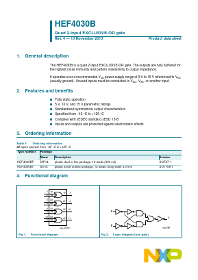 HEF4030BT Datasheet PDF NXP Semiconductors.