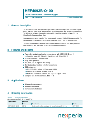 HEF4093BT-Q100118 Datasheet PDF NXP Semiconductors.