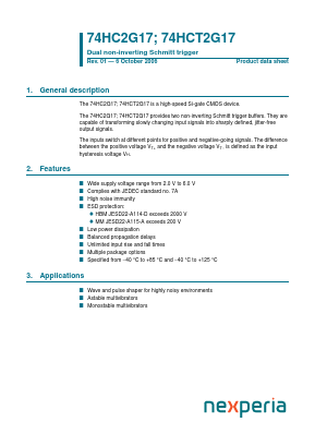 74HC2G17GV Datasheet PDF NXP Semiconductors.