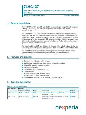 74HC137 Datasheet PDF NXP Semiconductors.