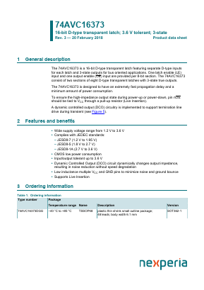 74AVC16373DGG Datasheet PDF NXP Semiconductors.