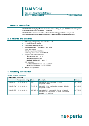 74ALVC14 Datasheet PDF NXP Semiconductors.