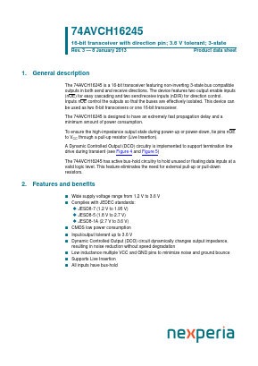 74AVCH16245 Datasheet PDF NXP Semiconductors.