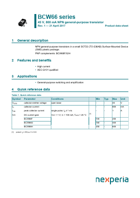 BCW66H Datasheet PDF NXP Semiconductors.