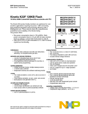 MK22FN128VDC10 Datasheet PDF NXP Semiconductors.