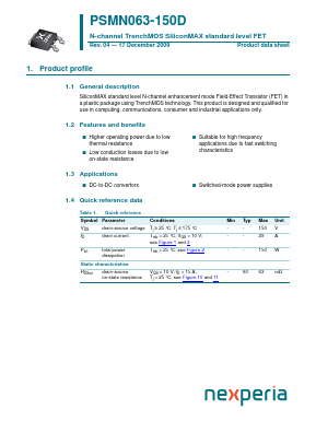 PSMN063-150D Datasheet PDF NXP Semiconductors.