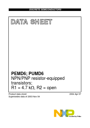 PEMD6 Datasheet PDF NXP Semiconductors.