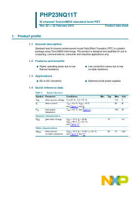 PHP23NQ11T Datasheet PDF NXP Semiconductors.