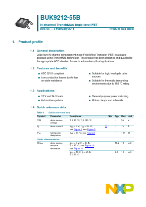 BUK9212-55B Datasheet PDF NXP Semiconductors.