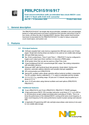 P89LPC917 Datasheet PDF NXP Semiconductors.