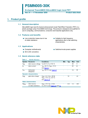 PSMN005-30K Datasheet PDF NXP Semiconductors.