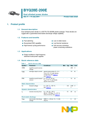 BYQ28E-200E,127 Datasheet PDF NXP Semiconductors.