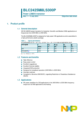 BLC2425M8LS300P Datasheet PDF NXP Semiconductors.