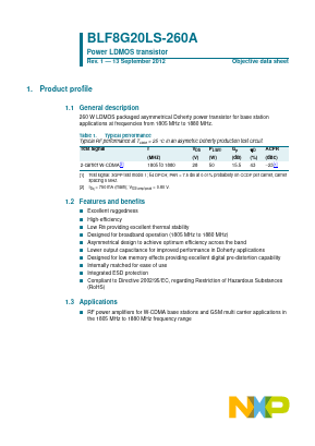 BLF8G20LS-260A Datasheet PDF NXP Semiconductors.