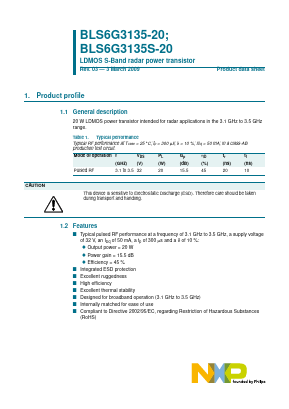 BLS6G3135-20 Datasheet PDF NXP Semiconductors.