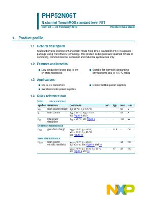 PHP52N06T Datasheet PDF NXP Semiconductors.