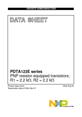 PDTA123ET Datasheet PDF NXP Semiconductors.